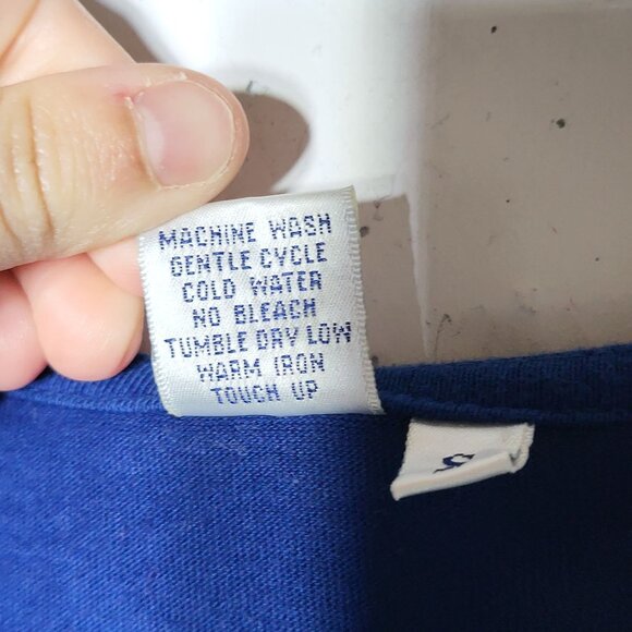 Blue Fish Painted Maxi Dress Size Small Lagenlook Linen Beach Art to Wear Summer - Picture 10 of 11